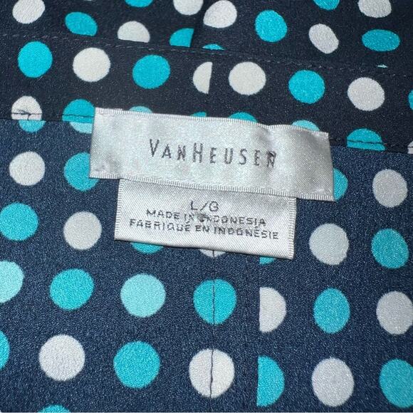 Van Heusen Polkadot Button Down Blouse women’s size large - Picture 6 of 6